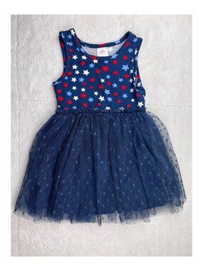 Way To Celebrate! Patriotic Girls Dress Size 2T Red, White & Blue Frilly Dress